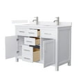 thumbnail image 2 of Beckett 48" White Double Vanity & White Quartz Top (1-Hole) & Nickel Trim, 2 of 5