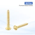 thumbnail image 3 of 35 Pcs Brass Screws, M2.5 x 16mm Solid Slotted Round Head Self-Tapping Wood Screw Fasteners for Woodworking Furniture Repair Photo Frame Drywall Home Appliances, Gold, 3 of 6