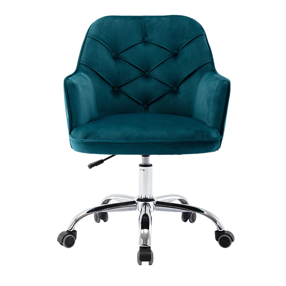 Kepooman Modern Office Chairs, Swivel Chairs at Home with Velvet Padded Seat Lumbar Support and Wheels, Ergonomic Computer Desk Chair for Office Bedroom, Blue-green Kepooman Modern Office Chairs, Swivel Chairs at Home with Velvet Padded Seat Lumbar Support and Wheels, Ergonomic Computer Desk Chair for Office Bedroom, Blue-green