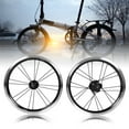 thumbnail image 4 of Folding Bike Wheel Set, Wheel Set Anode Polished Rims High Strength Spoke  For V Brake Bicycle Black, 4 of 8