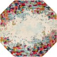 thumbnail image 1 of Unique Loom Chromatic Vibrant Abstract Rug 5' x 5' Octagon Multi/Beige, 1 of 1