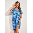 thumbnail image 3 of Ekouaer Womens House Dress Floral Print Moo Moos Nightgowns Moomoo Dresses Mumus with Pockets, 3 of 7