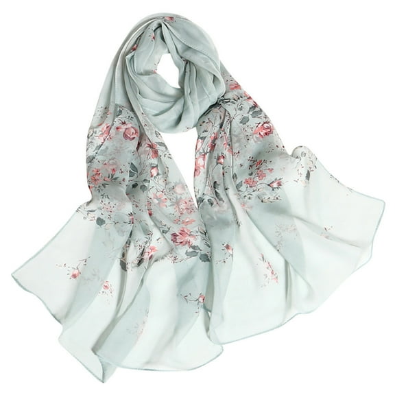 Scarf for Women Fashion Women Roses Printing Long Soft Wrap Scarf Simulation Silk Shawl Scarves Winter Fall Bandana