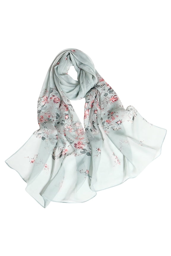 Scarf for Women Fashion Women Roses Printing Long Soft Wrap Scarf Simulation Silk Shawl Scarves Winter Fall Bandana