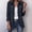Navy plus size blazer for women a1, variant on Kadlawus Women's Plus Size Fall Winter Long Sleeve Collared Blazer Ruffle Open Front Jacket Casual Button Down Cardigan Coat for Office Daily Wear, Wine 2XL
