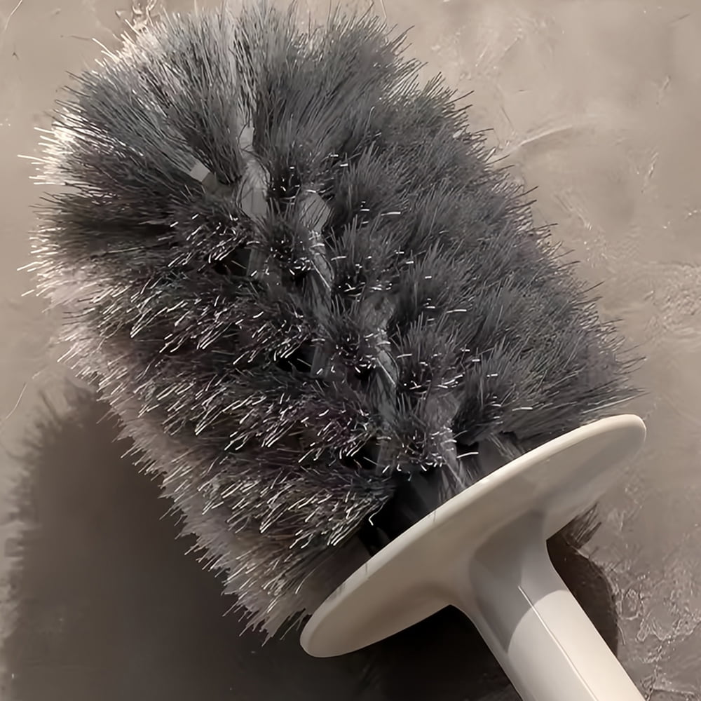 WSBArt 4Pcs Wall Mounted Toilet Cleaning Brush Set with Long Handle and No Dead Corner Design Includes Toilet Brush Drain Brush and Flat Head Scrubber for Effective Bathroom Household Cleaning