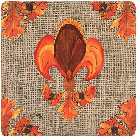 

Thanksgiving Turkey Fleur De Lis Foam Coasters - Set Of 4 3.5 x 3.5 In.