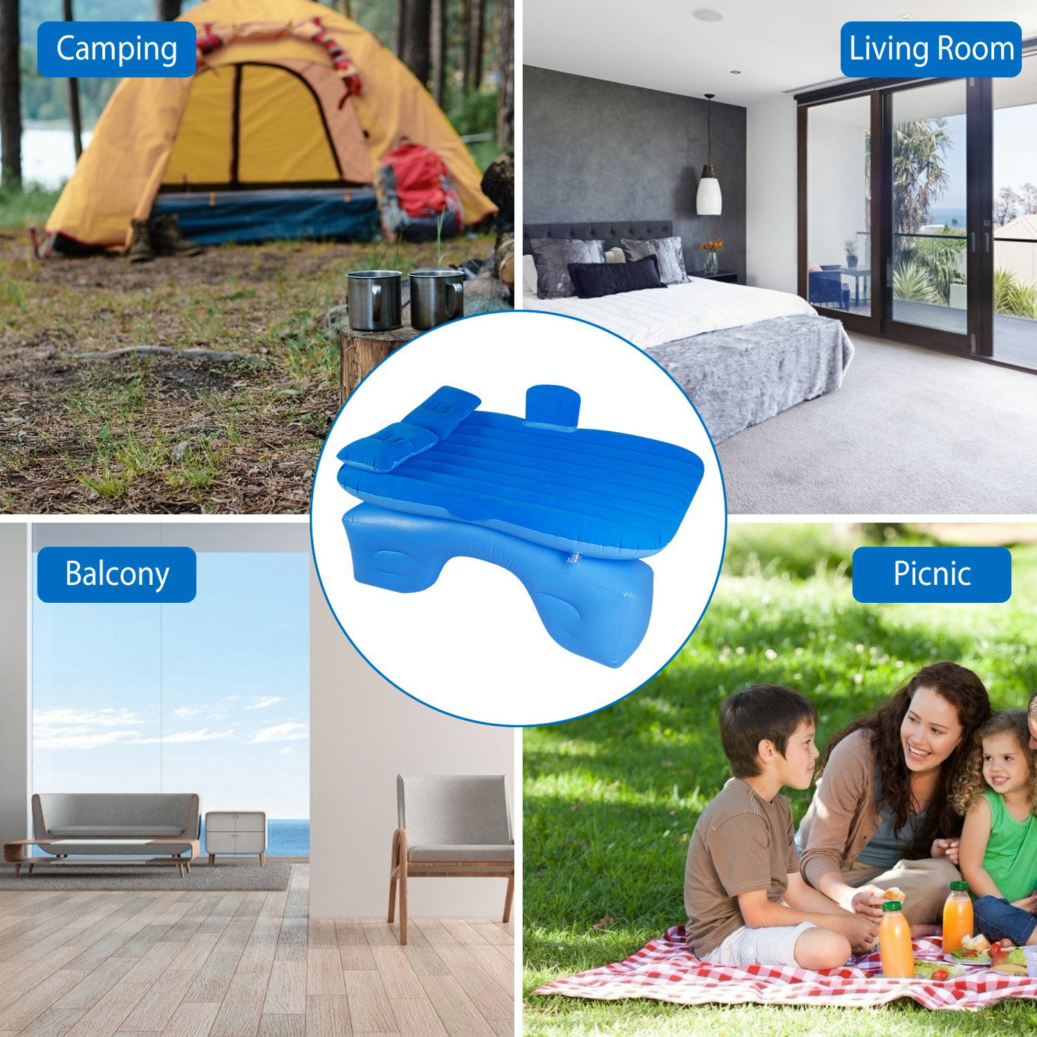 DOACT Car Air Bed,Car Air Mattress Vehicle Inflatable Thickened Travel Bed  Sleeping Pad Camping Accessory,SUV Air Mattress 