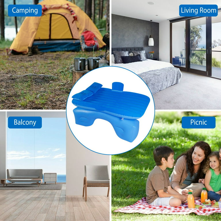 iMountek Car Inflatable Bed Air Mattress Universal SUV Car Portable Travel  Sleeping Pad Outdoor Camping Mat For Trip,Blue 