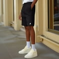 thumbnail image 4 of Dalix Ghost Embroidered Short Soft Fleece Relaxed Drawstring Fit Lounge Mens in Black S Small, 4 of 5