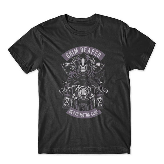 Mighty Circus Grim Reaper Death Motor Club T-Shirt 100% Cotton Premium Tee NEW - Black, Tripple Extra Large