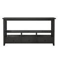 thumbnail image 4 of GZXS 57.9 Inch Console Table with 3 Drawers, 3-Tier Modern Sofa Table with Storage Shelves, Entryway Table for Hallway, Living Room, Black, 4 of 7