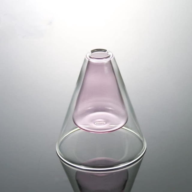 Empty Glass Reed Diffuser Bottle Refillable Aromatherapy Jars 1pc Glass Bud Vase Fragrance Accessories for Essential Oils, Small Flower Vase Table Centerpieces for Wedding Home Decor (Pink-CC)