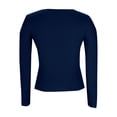 thumbnail image 4 of GEWSEY Womens Long Sleeve Shirts Fall Tops Crew Neck Base Layer Ribbed Slim Fitted Pullover (Navy, L), 4 of 6