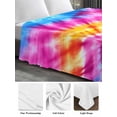 thumbnail image 6 of Colorful Boho California King Size Flat Sheet, Wrinkleproof & Fadeproof Cooling Flat Bed Sheet Only, Pink Yellow Blue Green Tie Dye Abstract Art Breathable Soft Bedding Top Sheets 108 x 98 Inches, 6 of 8