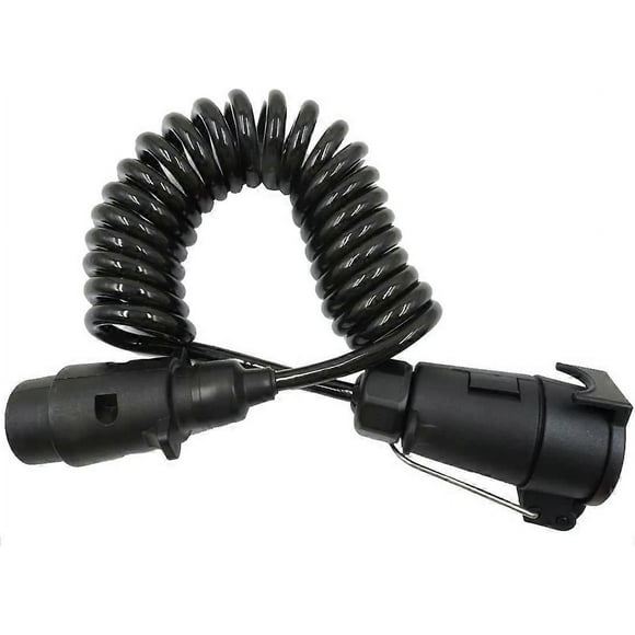 Trailer Extension Cord 7 Pin 2m Spiral Extension Cable Extension Cord Trailer Plug Wiring Spring Cable Connector Plug by Caravan Truck RV Tractor Car