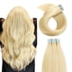 thumbnail image 1 of YILITE Extensiones de cabello con cinta adhesiva de cabello humano cabello humano Remy, 20 unidades de 1.41 oz, 14 pulgadas, extensiones de cabello rubio blanqueador liso sedoso, cinta en #613 (14 p, 1 of 5