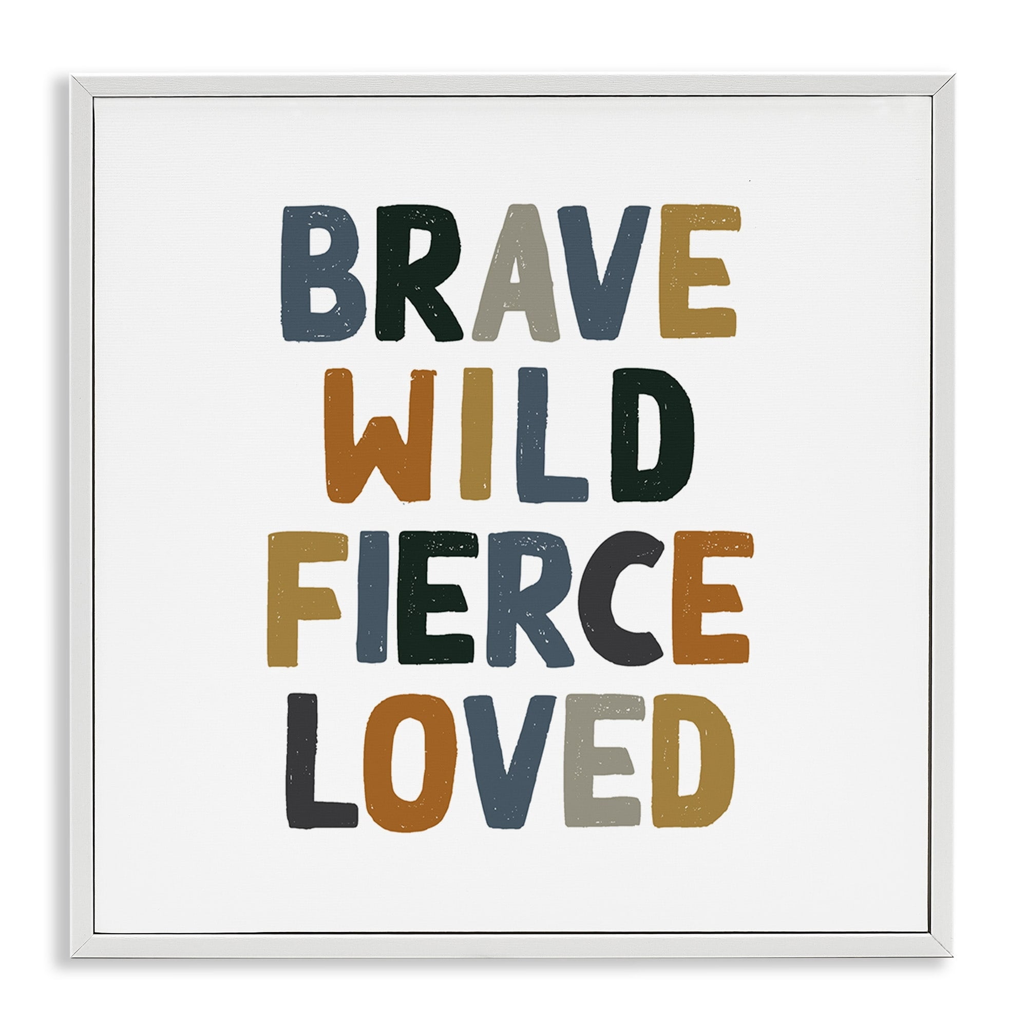 Stupell Industries Brave Wild Fierce Loved Inspirational Text Saying , 17 x 17, Design by Valerie Wieners