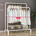 thumbnail image 1 of Freestanding Clothes Rack 43.3 Inch | Heavy Duty Steel Garment Hanger Rack with Shoe Storage Shelf | Wardrobe Drying Rack Clothes Organizer, 1 of 6