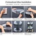 thumbnail image 5 of Estante de baño sin taladro, especiero de esquina, estante de pared de metal con 4 ganchos, estante de almacenamiento para ducha, cesta de ducha, instalación adhesiva (plata mate, 2 niveles, clasifica, 5 of 5