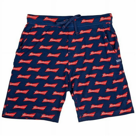Budweiser 833406-xlarge-40-42 Budweiser Beer Bowtie Logo Saxx Sleep Shorts - Extra Large 40-42