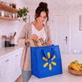 thumbnail image 4 of (4 pack) Walmart Deluxe Insulated Reusable Shopping Bag with Zipper, Blue, 24 L, 4 of 8