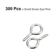 thumbnail image 3 of 300 Pack Small Screw Eye Hooks Mini Eyelets Screws, 6.5x13x1.2mm, Bright Silver, 3 of 5