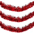 thumbnail image 1 of Guirnalda navideña (3 piezas) - Guirnalda navideña roja de 2 m para decoración de árboles de Navidad - Guirnalda de decoración navideña para paredes, ventanas, coronas, rieles, 1 of 5