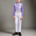 thumbnail image 5 of Lovzfmll 3-Piece Suit for Boys, Sequin Shirt & Bow Tie & Pants, Formal Performance Outfits for Big Boys, 17-18 Years, 5 of 9