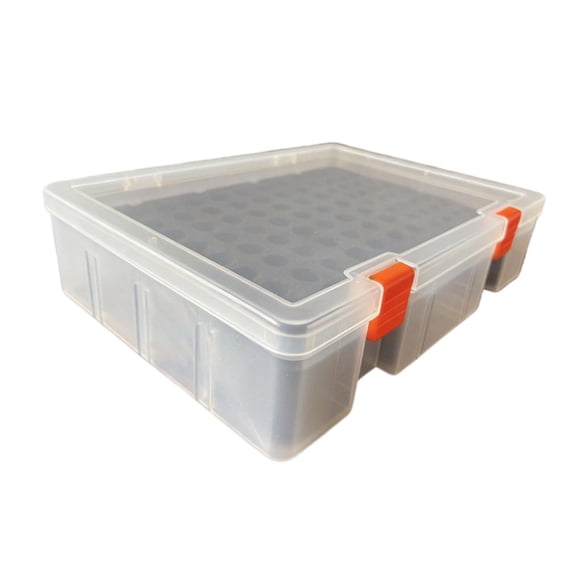 BELOVING Boîte de Rangement pour Piles AA AAA Support Étui de Transport Grande Capacité avec Insert en Mousse Transparent