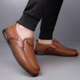 thumbnail image 7 of Mens Handmade Leather Slip On Loafers Casual Lightweight Soft Non Slip Walking Shoes for Driving Daily Work Office, 7 of 7