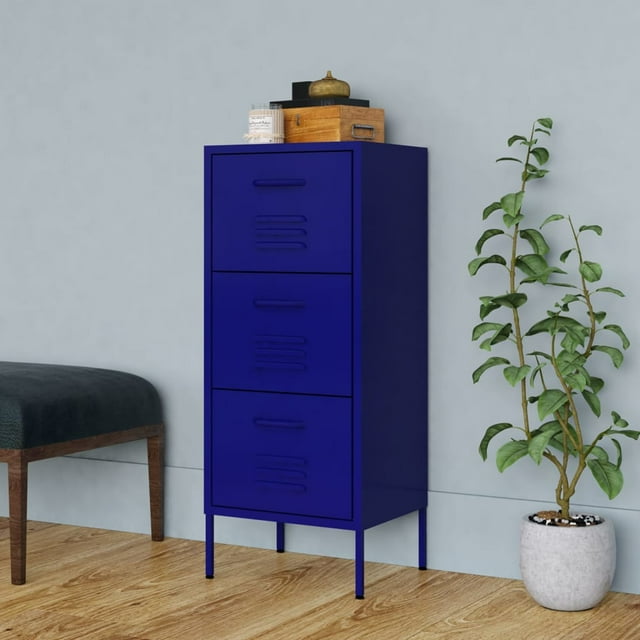 vidaXL Armoire de Rangement Bleu Marine 42,5x35x101,5 cm Acier