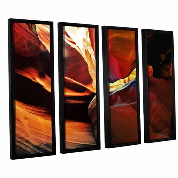ArtWall 'Slot Canyon Light From Above 2' by Linda Parker 4 Piece Framed Photographic Print on Canvas Set