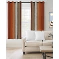 thumbnail image 2 of Burnt Orange Brown Blackout Curtains, Light Blocking Print Window Curtains, Farmhouse Vintage Wooden Thermal Insulated Window Drapes for Living Room Kitchen Cafe 2 Panels, 84"W x 63"L, 2 of 9