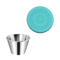 AQITTI Salad Dressing Container To Go, Small Condiment Containers With Leakproof Silicone Lids, Reusable Stainless Steel Sauce Cups for Lunch Bento Box, Picnic and Travel