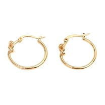 SUSHANG Round Metal Earrings Fashion Chunky Knot Thick Earrings Fashion Gold Plated Knot Hoop Earrings