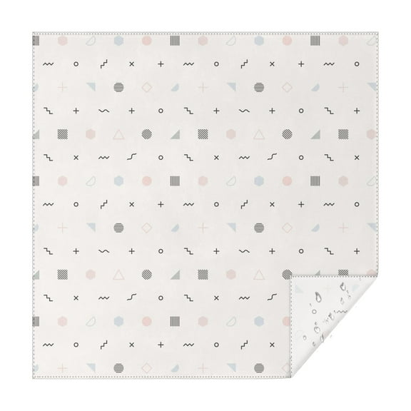 Christmas Square Tablecloth 42x42 Inch – Waterproof Polyester Printed Table Cover, Wrinkle Resistant & Washable for Kitchen Dining Picnic Party Decor, Single-v4-15, White