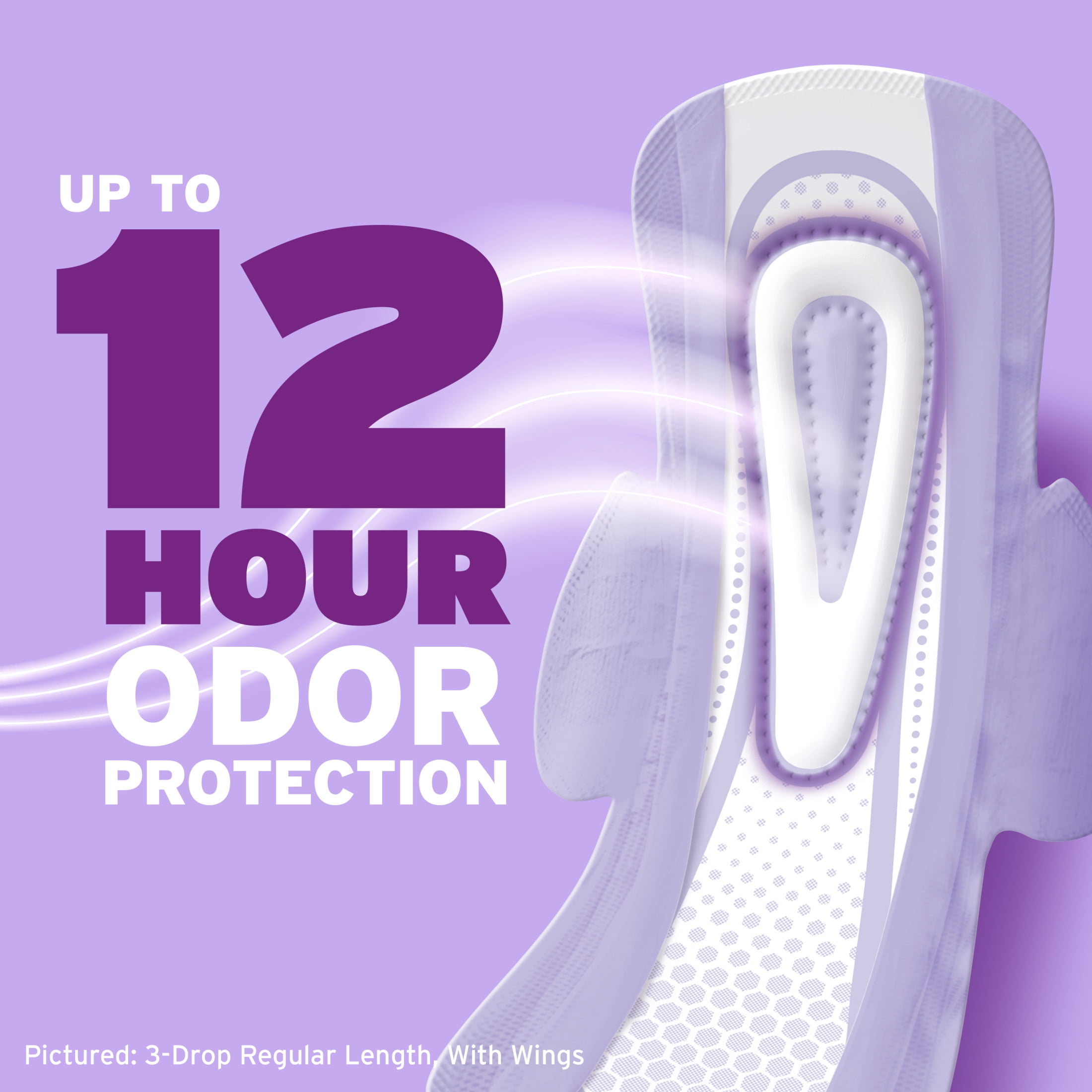(4 pack) Poise Ultra Thin Incontinence Pads with Wings, 3 Drop Light Absorbency, 66 Count