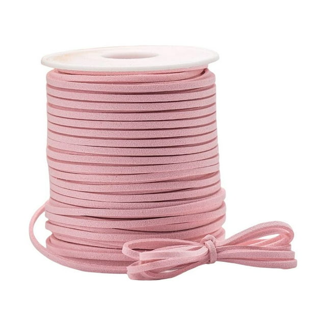 Baohd 1 Rouleau de Fil de Fabrication de Bijoux en Cuir Portable Remplacement DIY Ajustable Couleur Unie Résistant aux Déchirures Collier Fil Rose