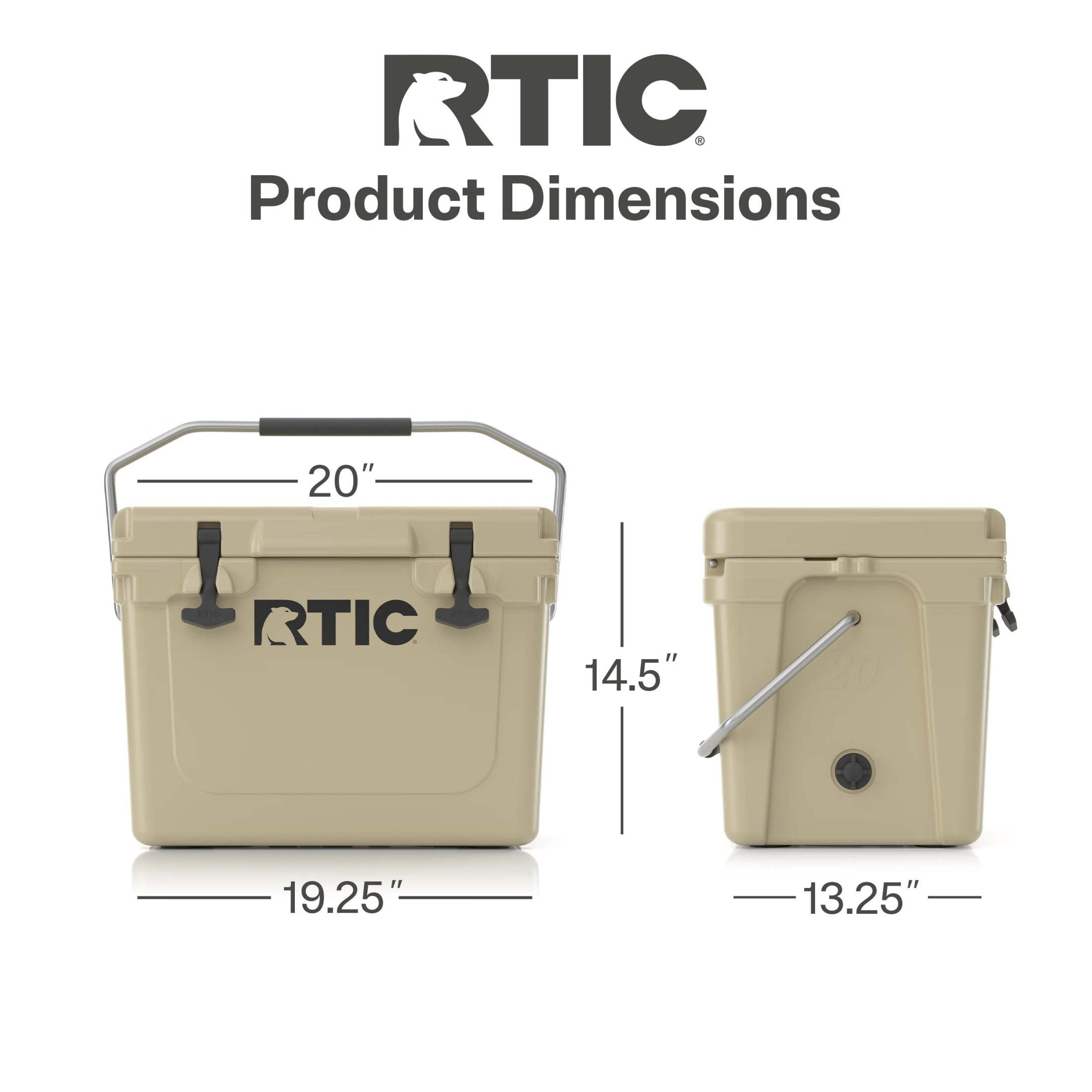 RTIC 20QT タンカラー　クーラーボックス RTIC 20 QT Ultra-Tough, Heavy-Duty Terrain Rotomolded Cooler
