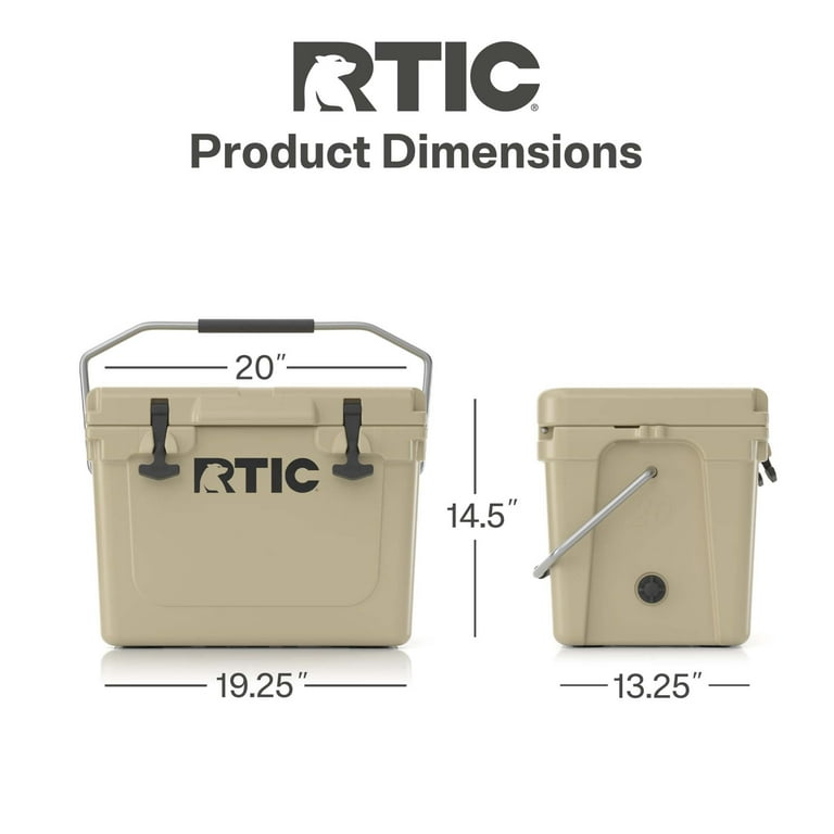 RTIC 20 QT Ultra-Tough, Heavy-Duty Terrain Rotomolded Cooler, Tan