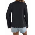 thumbnail image 6 of Women Crochet Long Sleeve Loose Casual Open Front Cardigan Drape Sweaters Boho Summer Beach Coverups Black S, 6 of 10