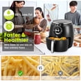 thumbnail image 3 of Fryer 5.8QT High Power Electric Hot Temperature Control Timer Non Stick Basket Dishwasher Safe for Party Afternoon Tea Black, 3 of 8