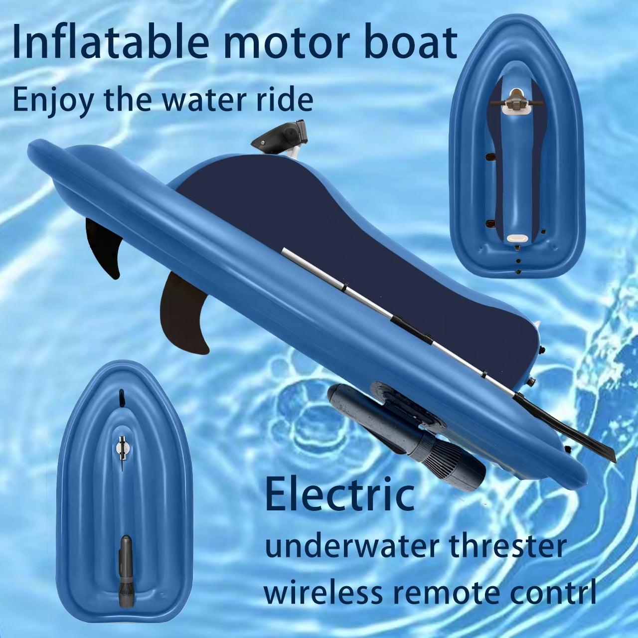 Camolech W5 Electric Inflatable Boat, PVC Motor Boat, Pool Float, Inflatable Jet Ski, Pool Toys, Marine Motor Boat