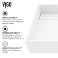 thumbnail image 5 of VIGO Matte Stone Montauk Composite Rectangular Vessel Bathroom Sink in White with Niko Faucet and Drain in Matte Black, 5 of 11