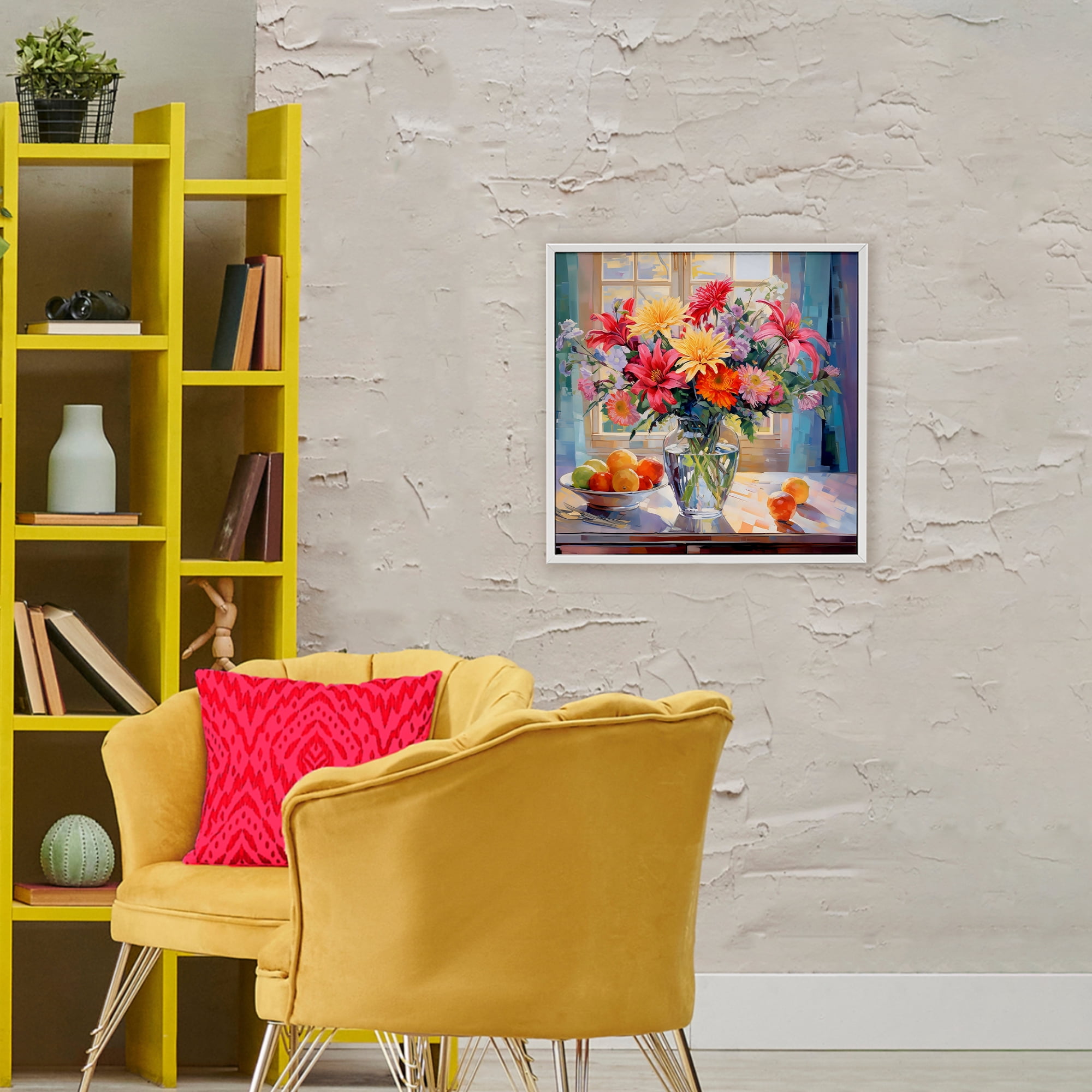 Stupell Industries Summer Flowers & Fruit White Framed Giclee Art, design by Creative Studio