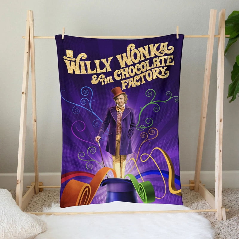Wonka Anti Pilling Flannel Blanket Gifts for Fans Lover Girls Boys Women Present Hoodie Him Bed 60"x80"