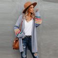 thumbnail image 2 of Automne Hiver Cardigan Ample à Rayures pour Femmes Grande Taille, 2 of 6