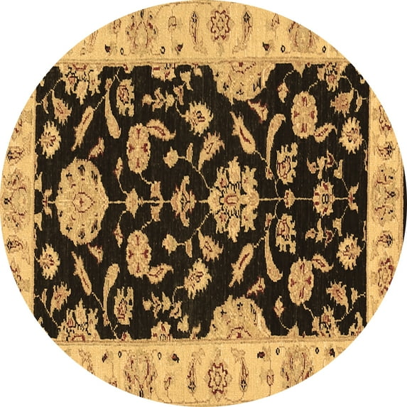 Ahgly Company Indoor Round Persian Brown Traditional Area Rugs, 5' Round