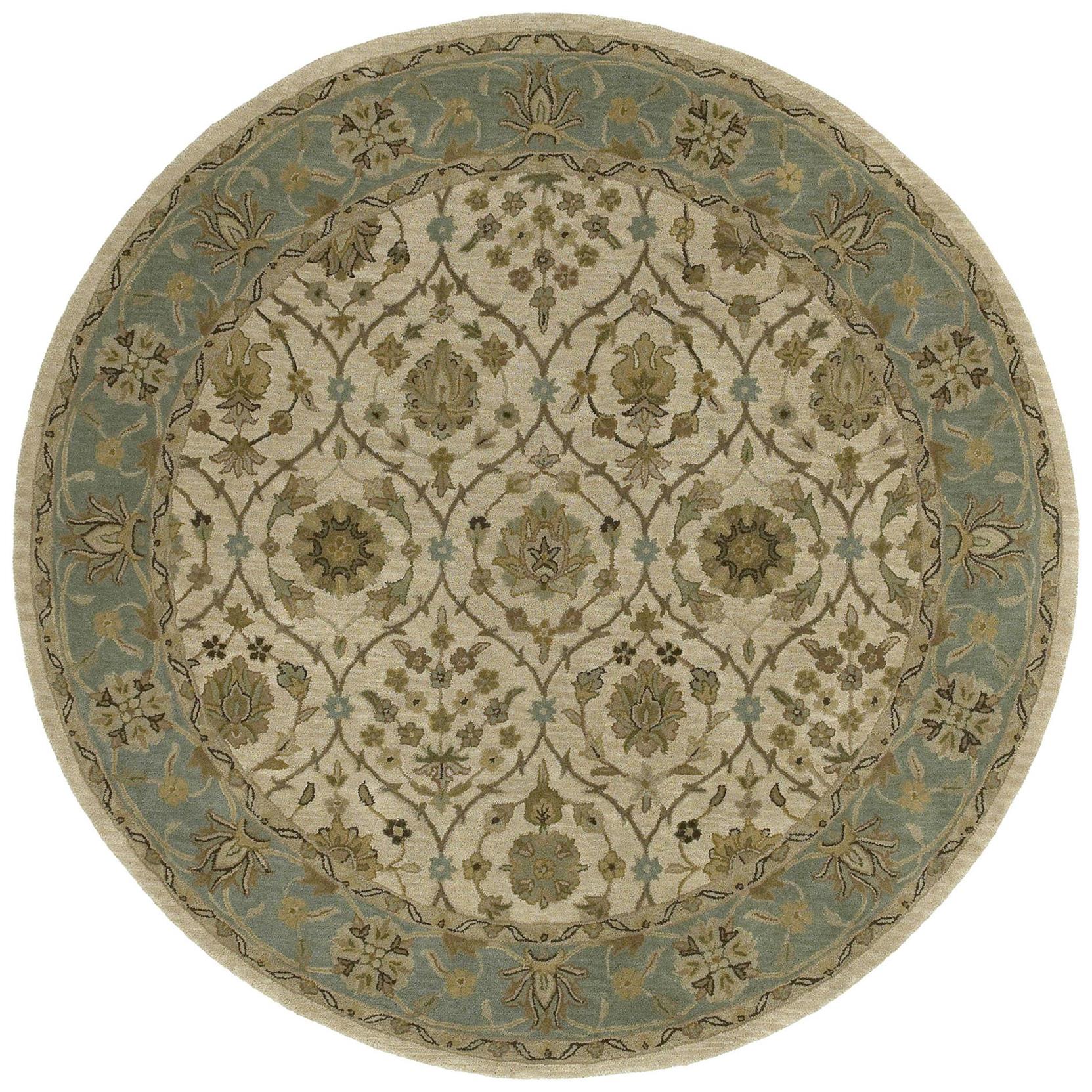 Kaleen Tara Rounds Collection Ivory 5'9" x 5'9" 100 Wool Rug